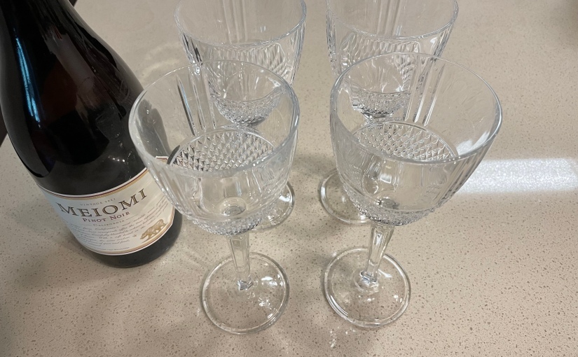 New crystal wine glasses.